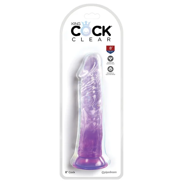 King Cock Clear 8" Cock - Purple
