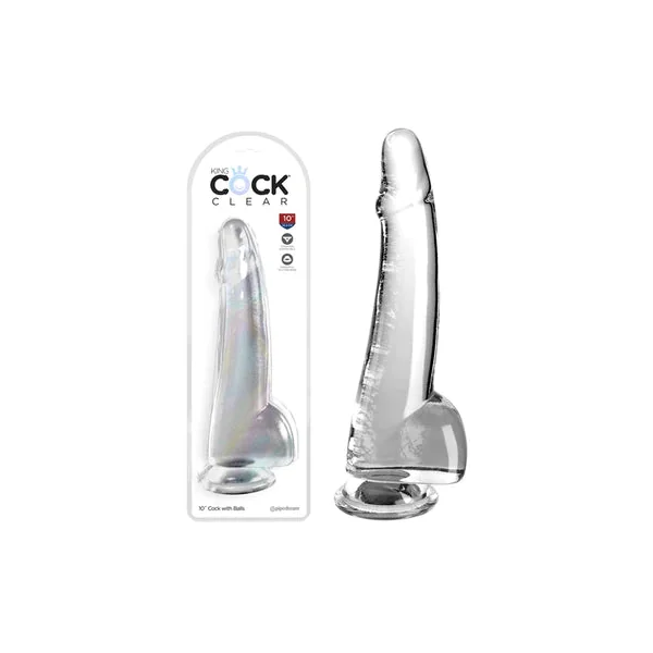 King Cock Clear Dildo With Balls 10" by Pipedream Products®
