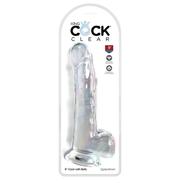 King Cock Clear with Balls-Clear 9