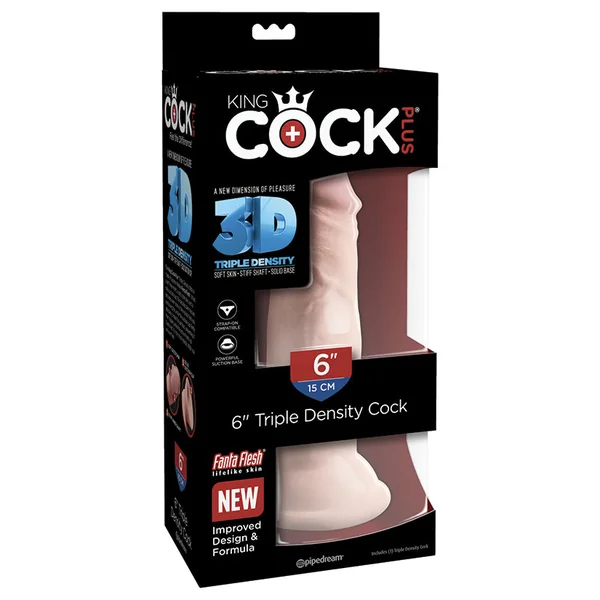 King Cock Plus 6" Triple Density Cock - Light