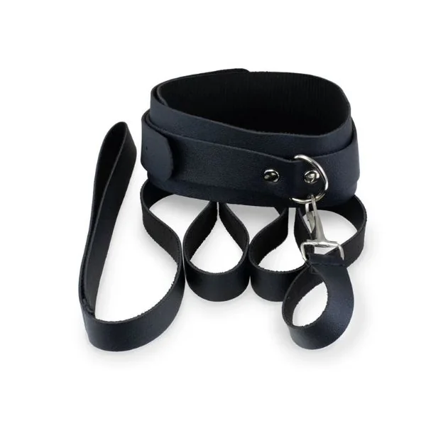 KINK CURIOUS COLLAR & LEASH SET BLACK