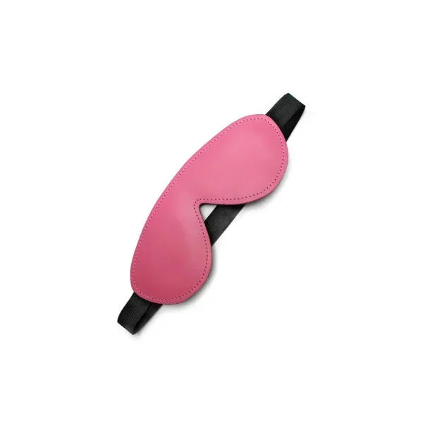 Kinklab Pink Bound Leather Blindfold