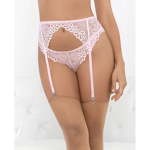 Lace Romance Garterbelt Pink Lg