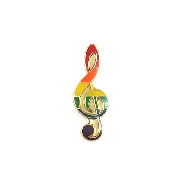 LAPEL PIN RAINBOW NOTE