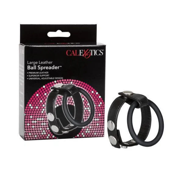 Large Leather Ball Spreader Cock Ring by Cal Exotics
