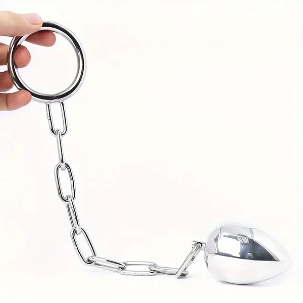Large Metal Stainless Steel Detachable Chain Anal Plug Adult Sex Toy