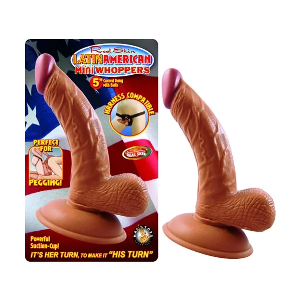 Latin American Mini Whoppers 5-Inch Curved Dong With Balls - Latin