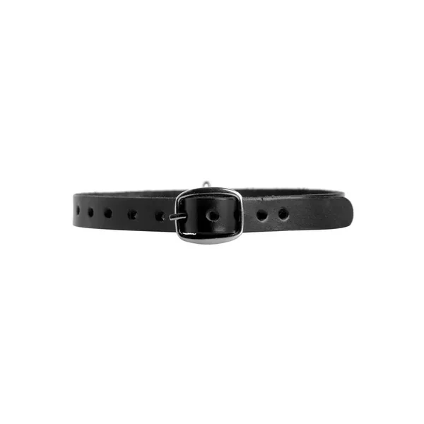 Leather Choker Collar With O Ring Medium