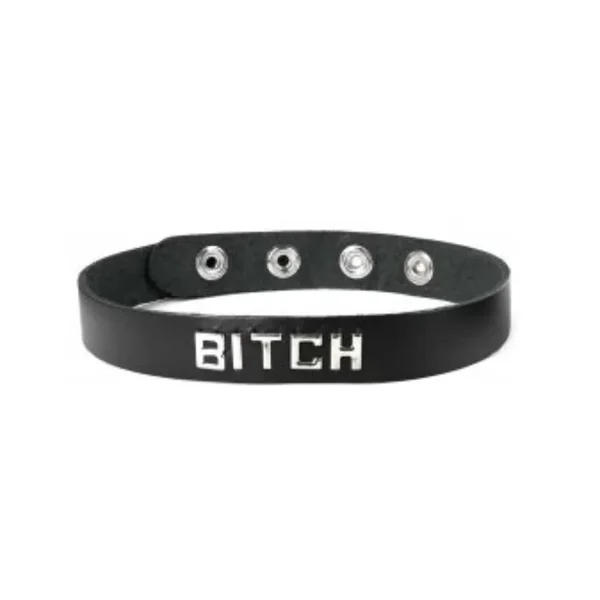 Leather Wordband Collar – Bitch