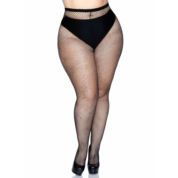 Leg Avenue Callie Fishnet Back Seam Stockings - Curvy