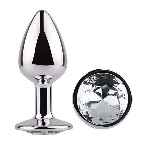 Leto Strobe Metal Butt Plug With Crystal - Small