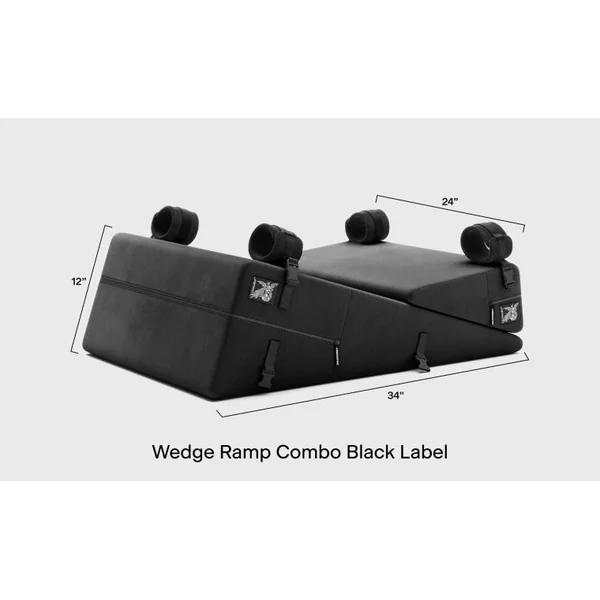 Liberator Black Label Wedge Ramp Combo Intimate Sex Pillow With Wrist Cuffs and Blindfold