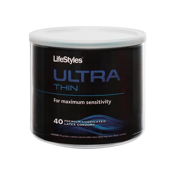 Lifestyles Ultra Thin 40 Lubricated Latex Condoms Bowl