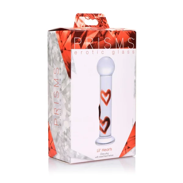 Lil Hearts Glass Plug With Raised Heart Texture