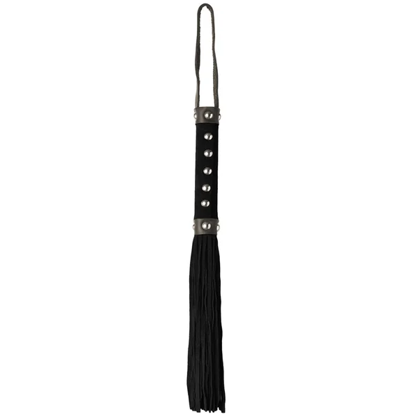 Love in Leather Suede Flogger With Studded Handle