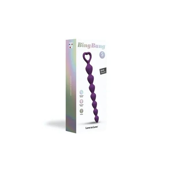 Love to Love Bing Bang Silicone Anal Beads, Violet, Small
