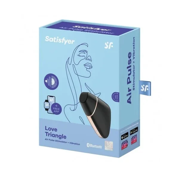 Love Triangle – Black – Clitoral Air Pulse Stimulator
