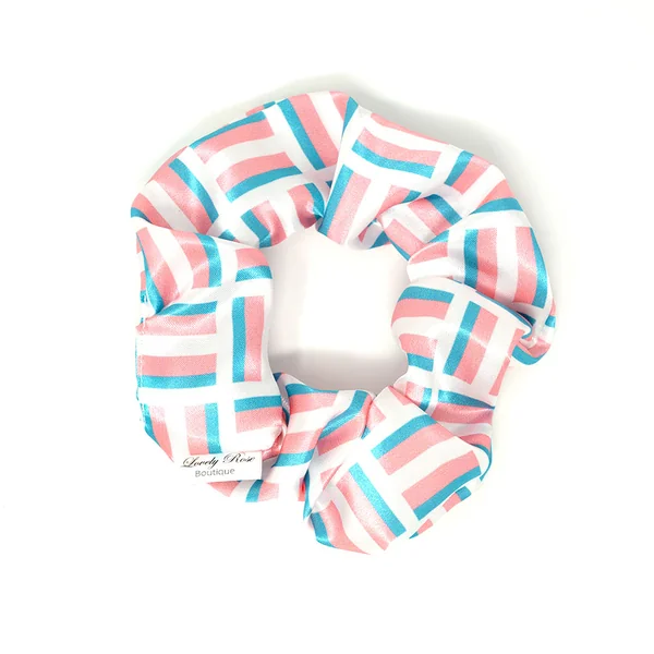 Lovely Rose Boutique – Trans Flag Mosaic Scrunchie