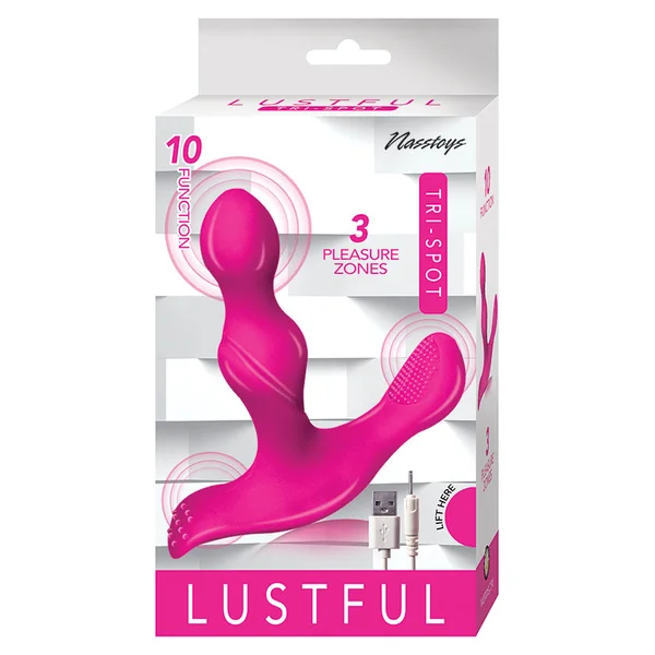 Lustful Tri-Spot Vibrator - Pink