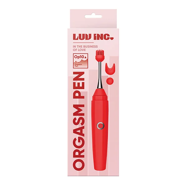 Luv Inc. Orgasm Pen W/three Attachments - Red