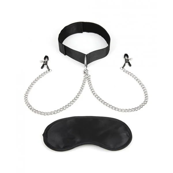 Lux Fetish Collar and Nipple Clamps