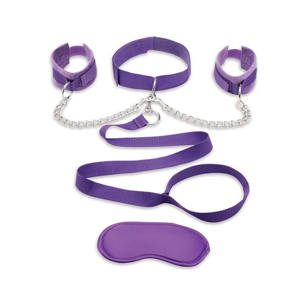 Lux Fetish Collar Cuffs & Leash Set