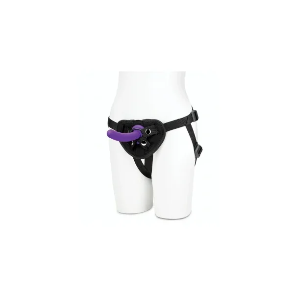 Lux Fetish Strap-On Harness & 5 Inch Dildo Set, 4.5 Inch Insertable, 0.84 Inch Max Width, Purple