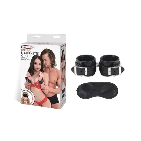 Lux Fetish Unsex Leatherette Cuffs