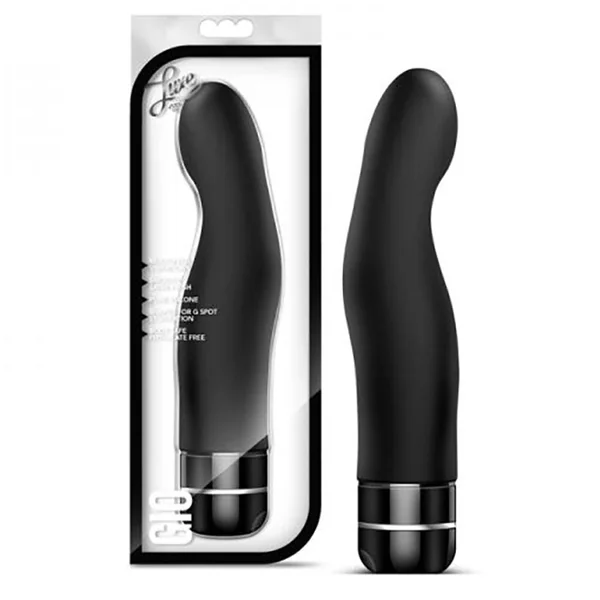 Luxe Gio Curved Black 8-Inch Long Vibrating Dildo