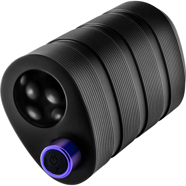 M Elite Platinum Strok Vibrating Rechargeable Silicone Double Ended Penis Masturbator By Blush - Black