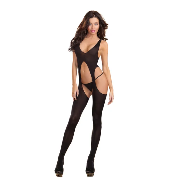 MADRID SUSPENDER BODYSTOCKING BLACK OS
