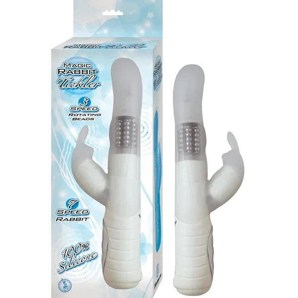 Magic Rabbit Tickler Silicone Beaded Vibrating Dual Stimulator