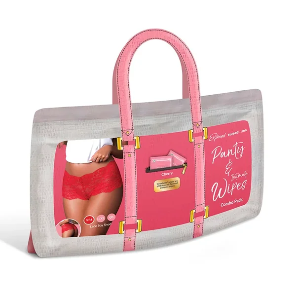 Magic Silk Sweetums Lace Boy Short Cherry Queen Size