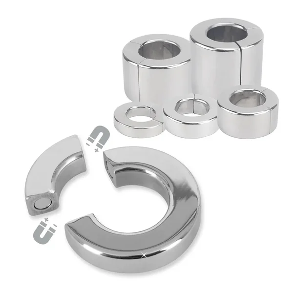 Magnetic Metal Ball Stretcher Penis Lock Cock Ring