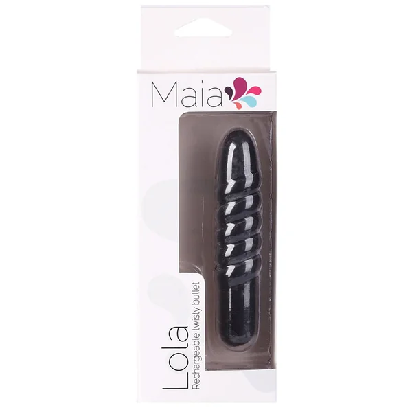 Maia LOLA Rechargeable Silicone 10-Function Vibrating Twisty Bullet - Black
