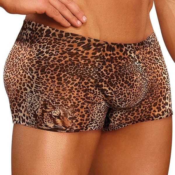 Male Power Animal Pouch Short - Leopard Large
