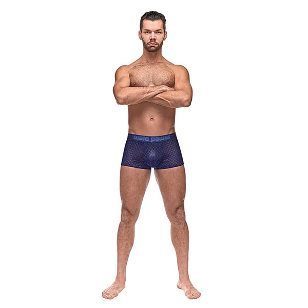 Male Power Diamond Mesh Mini Short