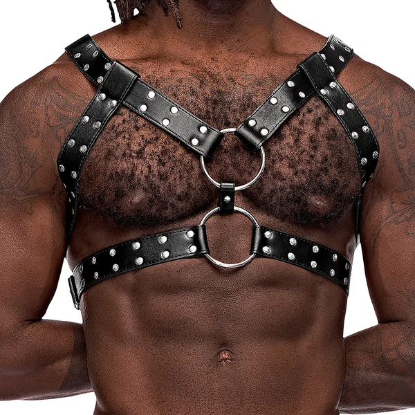 Male Power Gemini Reversible Faux Leather Chest Harness