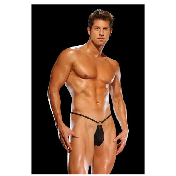 Male Power G-string W-front Ring Black O-s