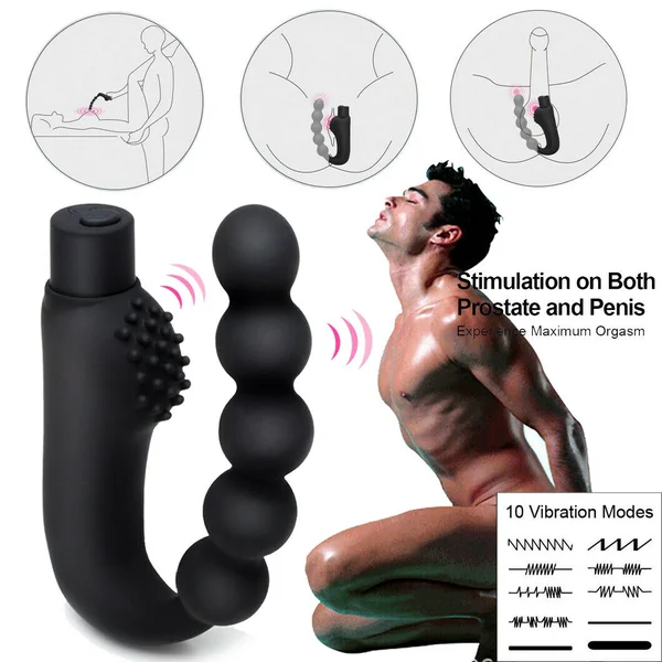 Male Prostate Massage Butt Plug 10 Frequencies Vibrating Sex Toy
