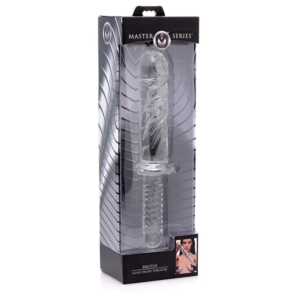Master Series Brutus Glass Dildo Thruster - Clear