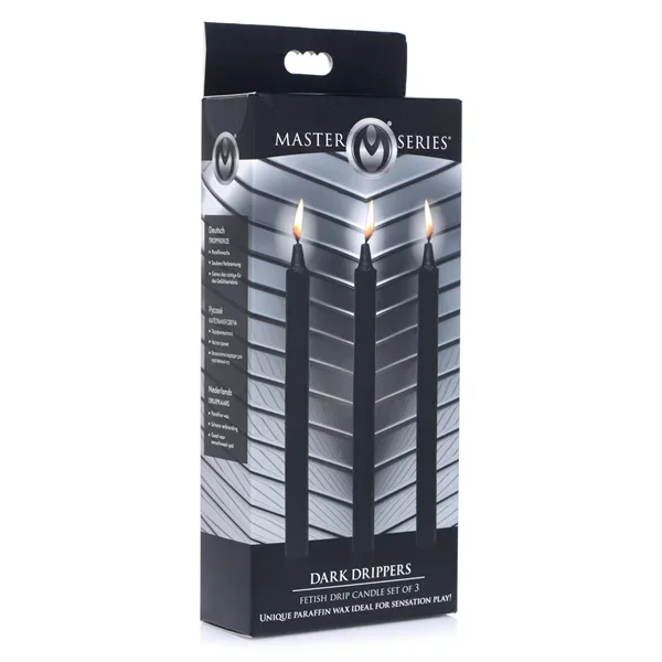 Master Series Dark Drippers Fetish Drip Candle Set of 3 – Black