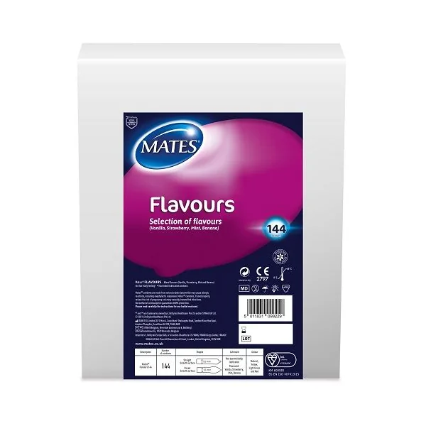 Mates Flavours Condom BX144 Clinic Pack