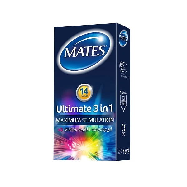 Mates Ultimate 3 in 1 Condoms 14 Pack