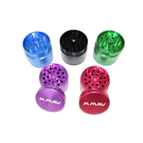 Mav 4-Piece Grinder Blue, Black, Red, Green, and Purple