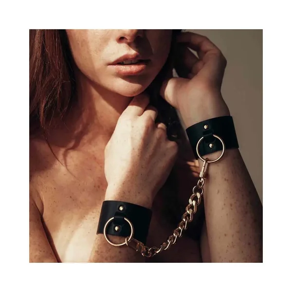 Maze Wide Handcuffs Vegan Leather Restraints