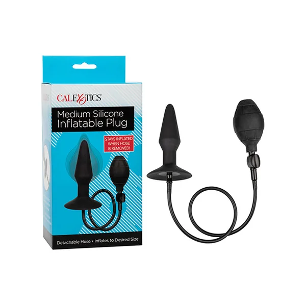 Medium Silicone Inflatable Plug - Black