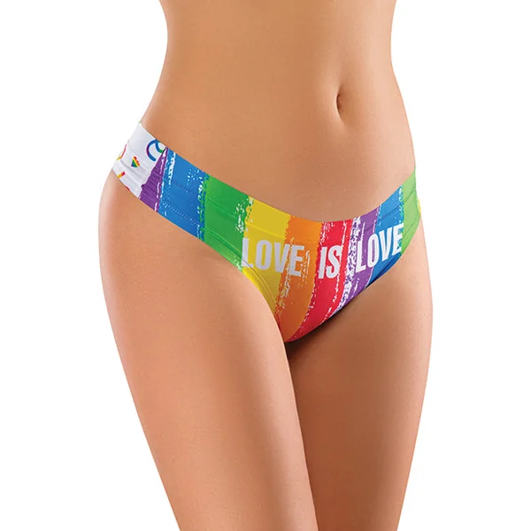 Mememe Pride Love Is Printed Thong Xl