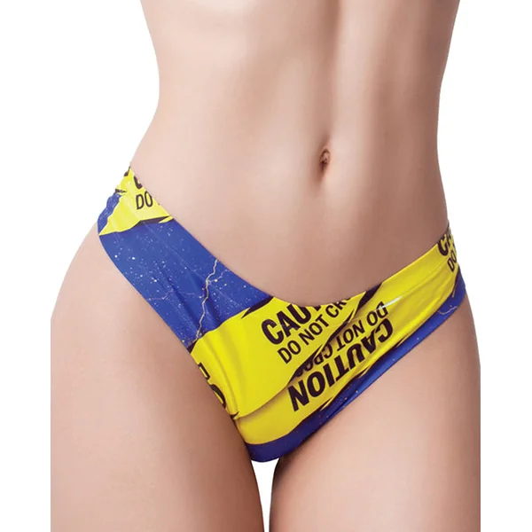 Mememe Urban Greeks Caution Printed Thong