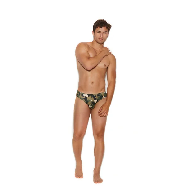 Men's Thong Back Brief - Large/xlarge - Camouflage